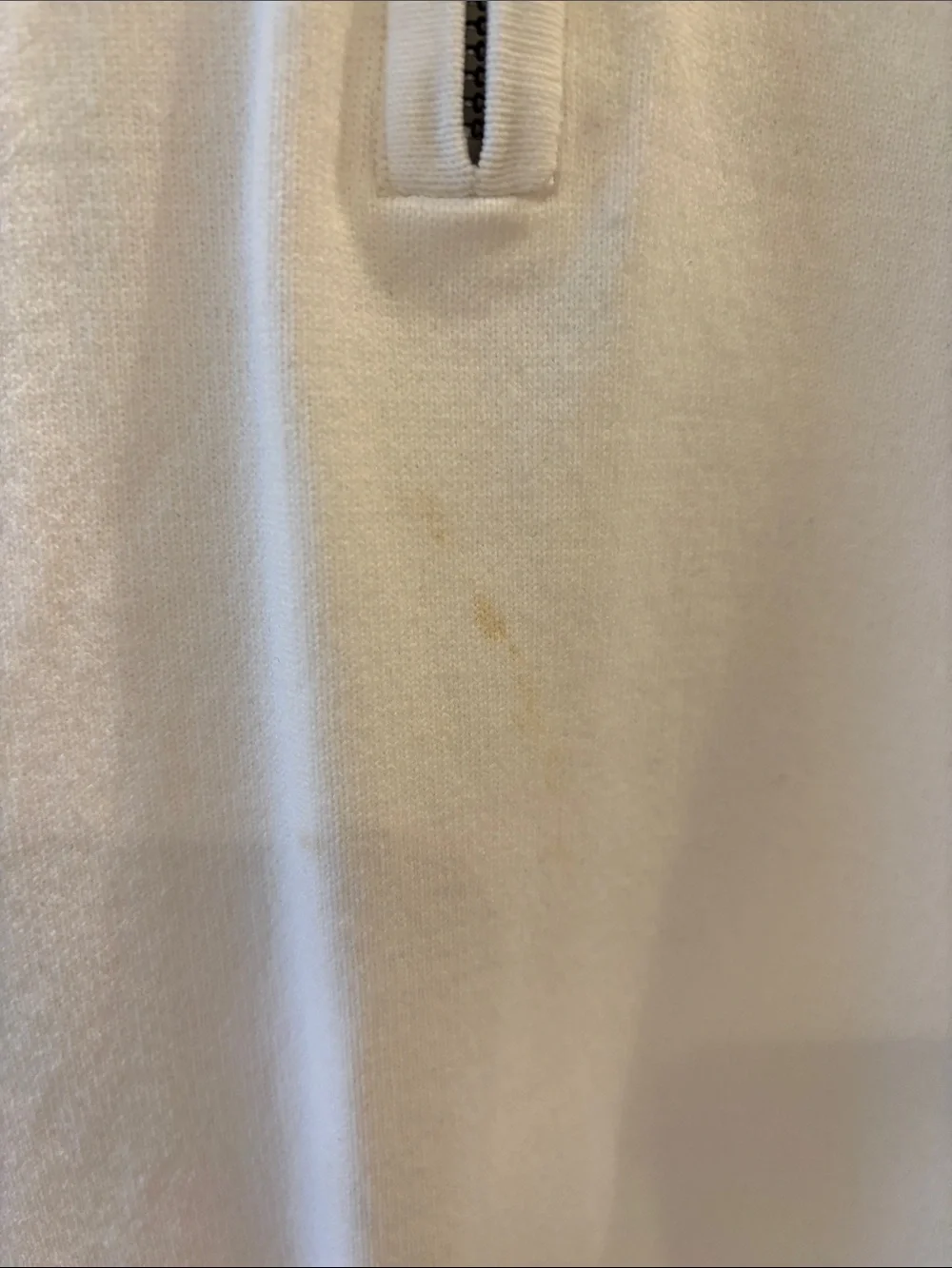 Banana Republic Men's White Half-Zip Mock Collar Sweater